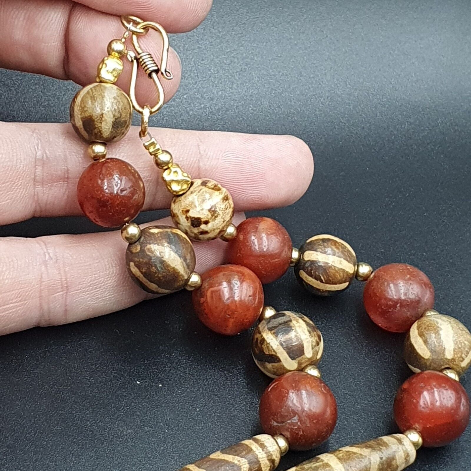 South East Asian Antiquities Ancient Agate Old Brumes Buddhain Pumtek Bead