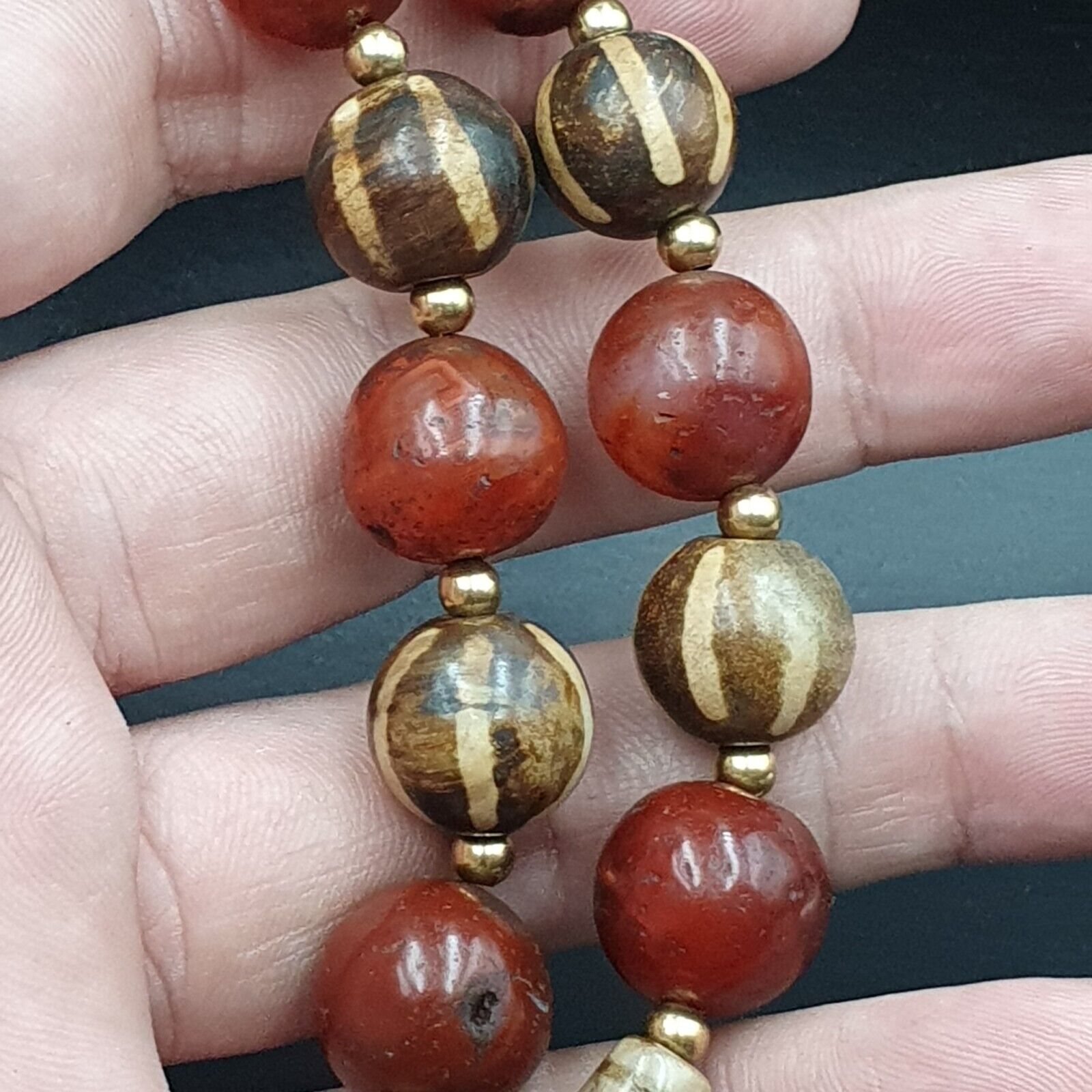 South East Asian Antiquities Ancient Agate Old Brumes Buddhain Pumtek Bead