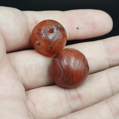 2 Old Ancient Indo Tibetan Carnelian Agate Beads lot 2 Beads