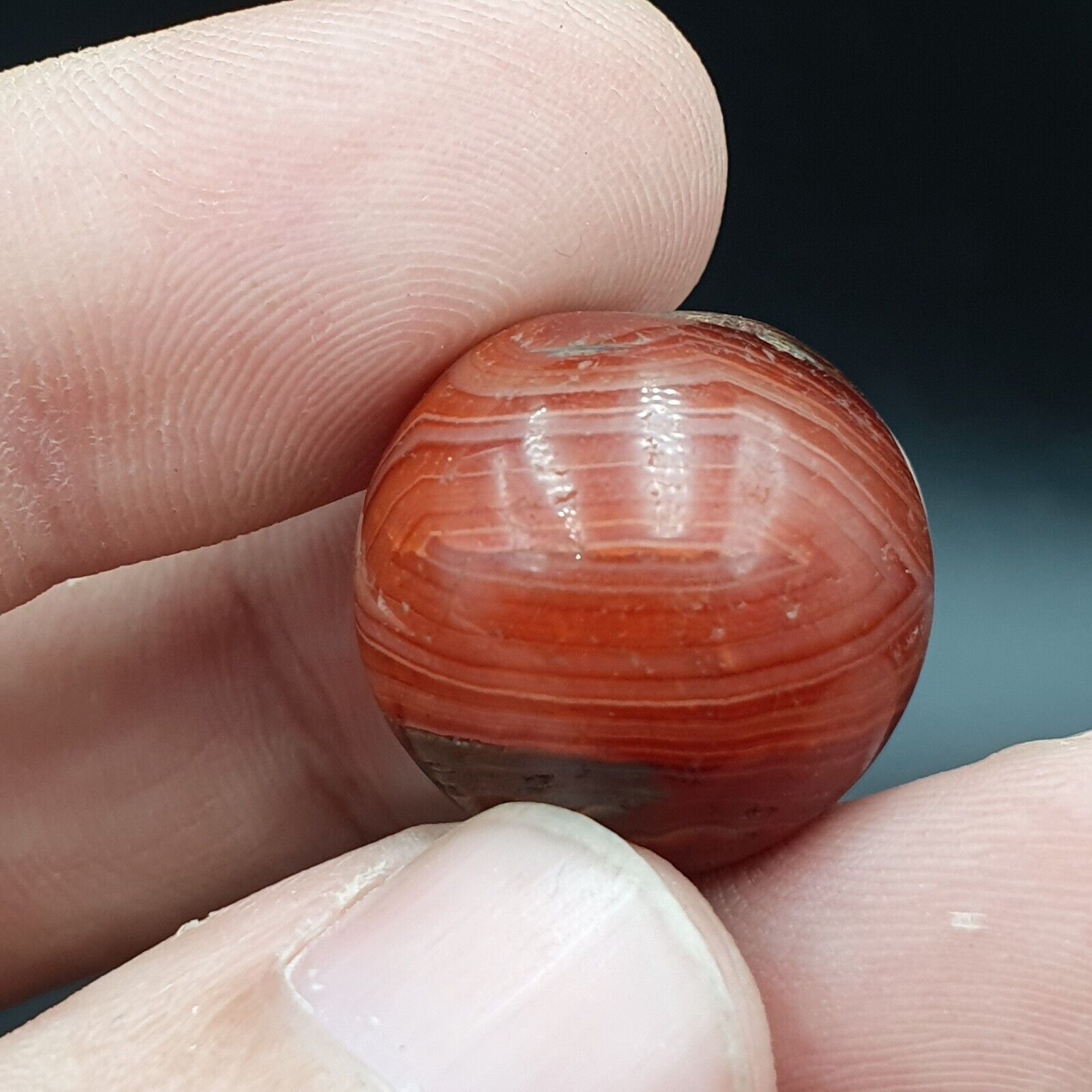 2 Old Ancient Indo Tibetan Carnelian Agate Beads lot 2 Beads