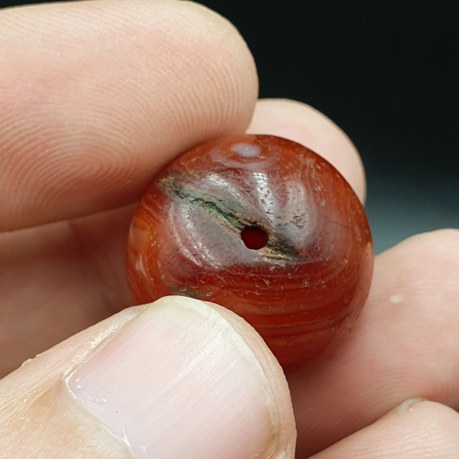 2 Old Ancient Indo Tibetan Carnelian Agate Beads lot 2 Beads