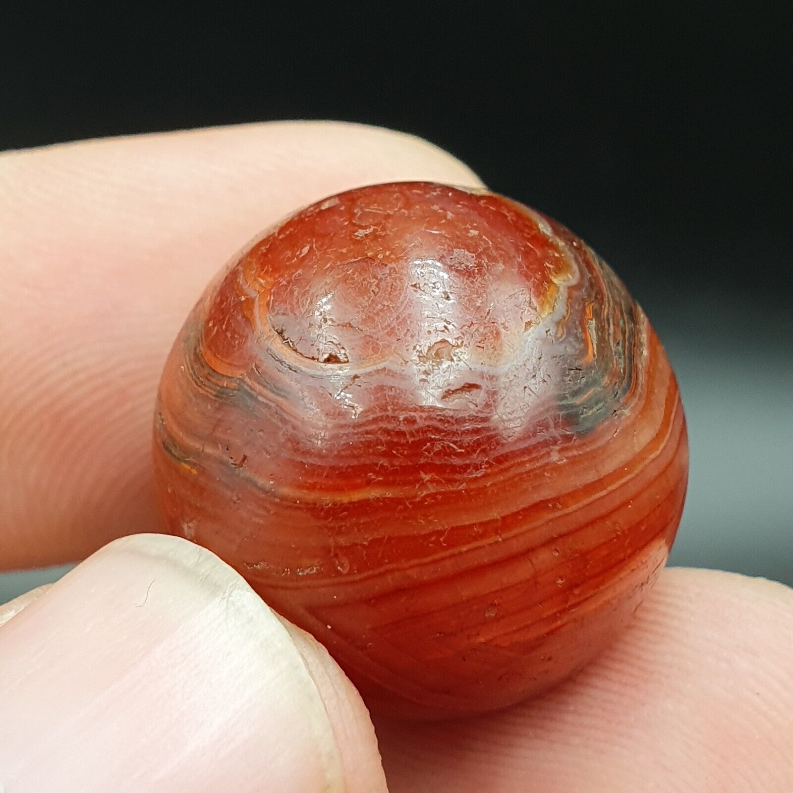 2 Old Ancient Indo Tibetan Carnelian Agate Beads lot 2 Beads