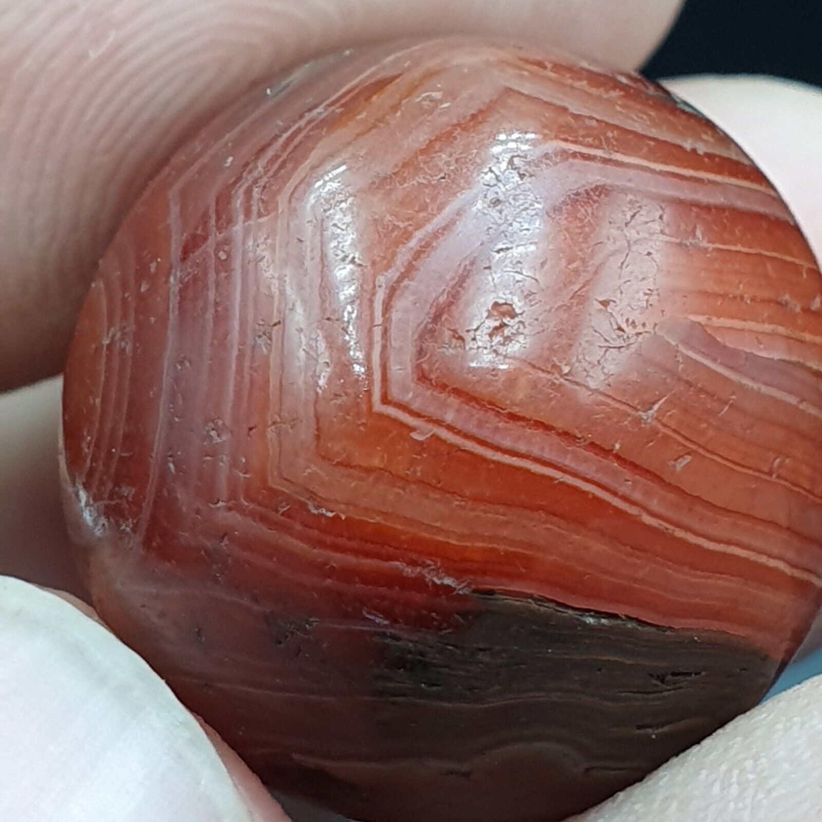 2 Old Ancient Indo Tibetan Carnelian Agate Beads lot 2 Beads