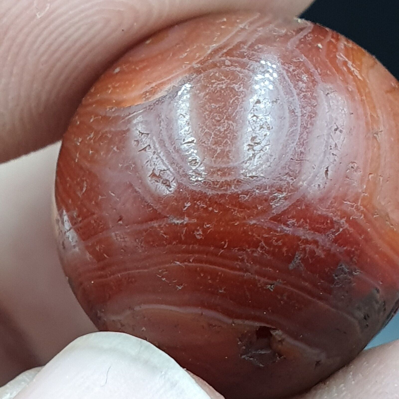 2 Old Ancient Indo Tibetan Carnelian Agate Beads lot 2 Beads