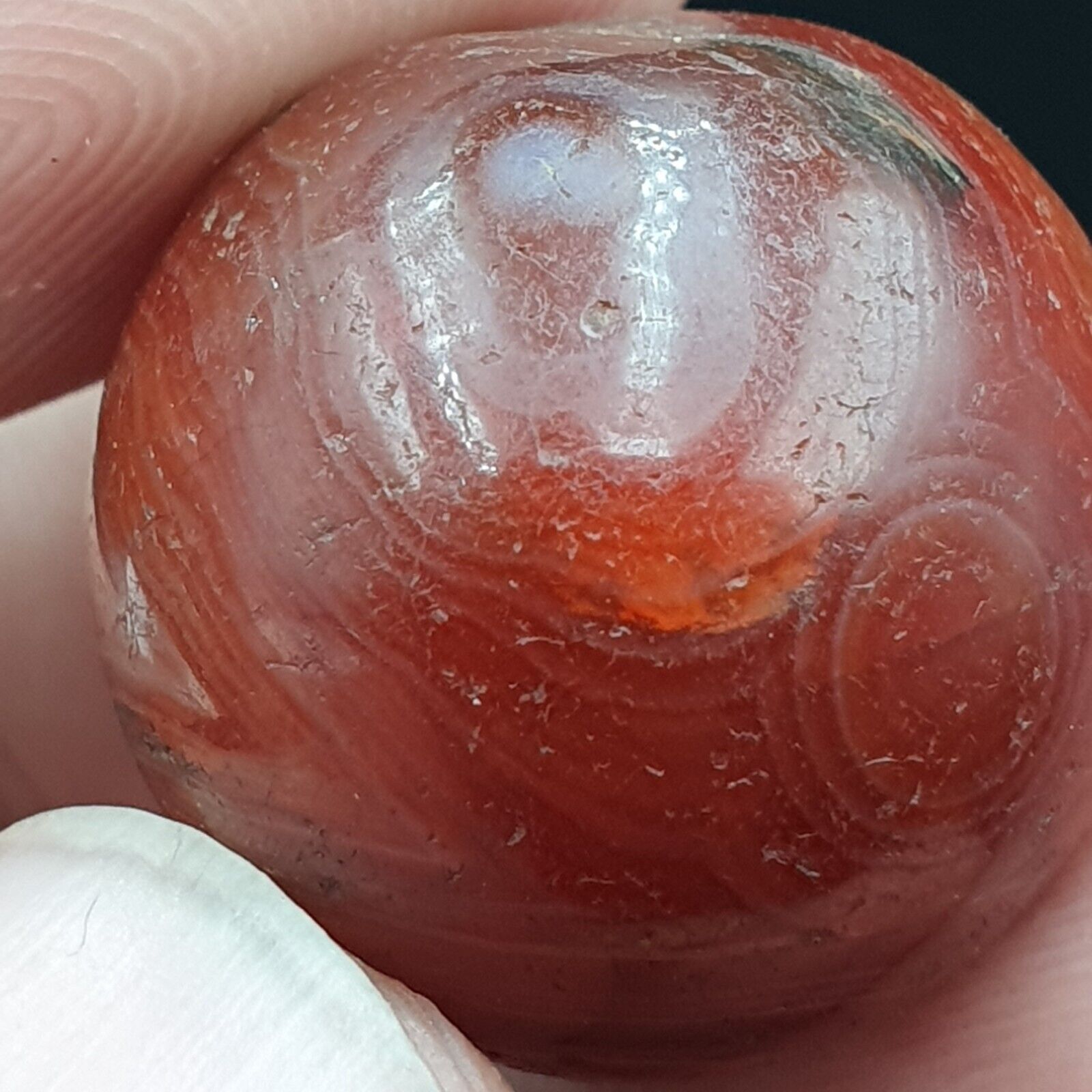 2 Old Ancient Indo Tibetan Carnelian Agate Beads lot 2 Beads