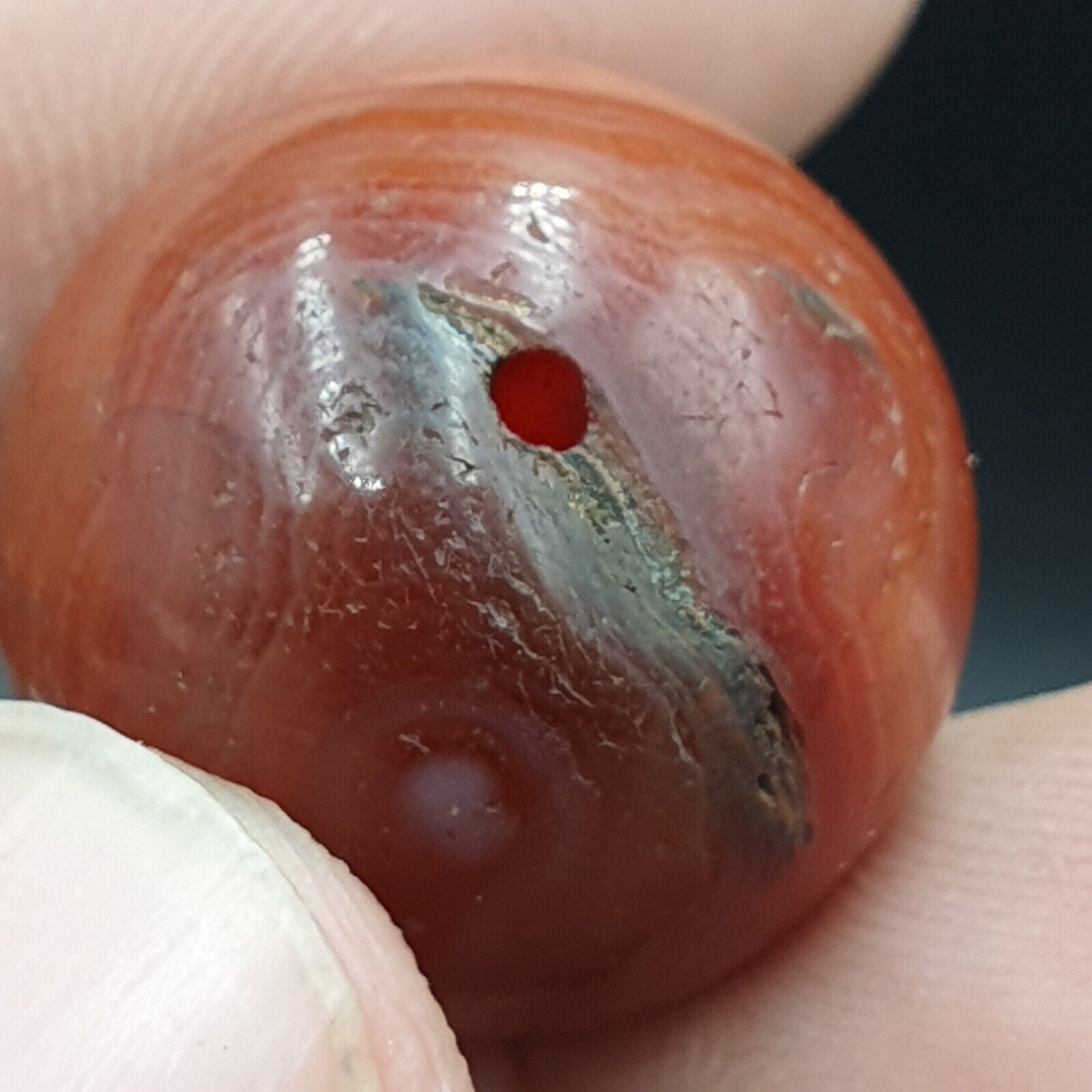2 Old Ancient Indo Tibetan Carnelian Agate Beads lot 2 Beads