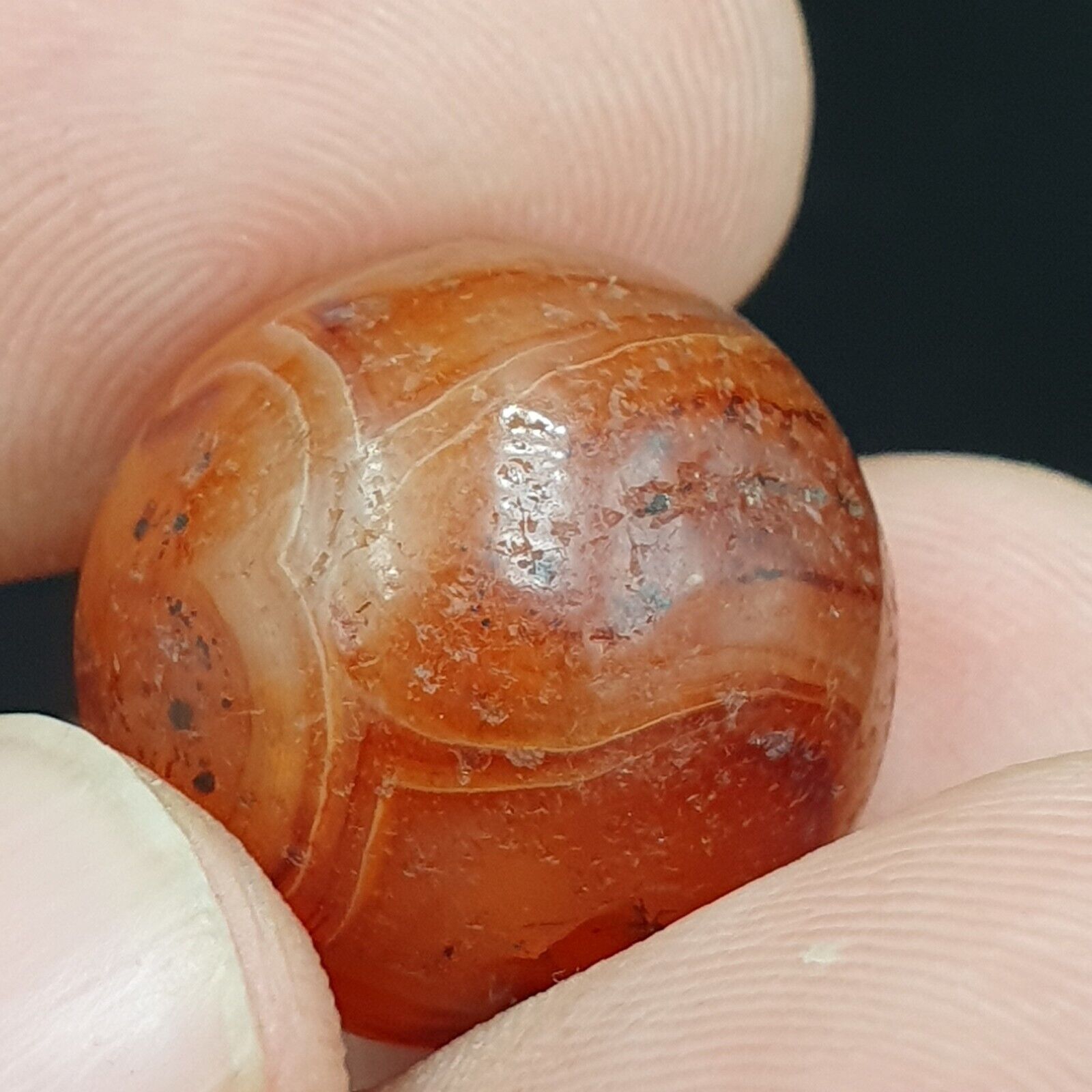 2 Old Ancient Indo Tibetan Carnelian Agate Beads lot 2 Beads