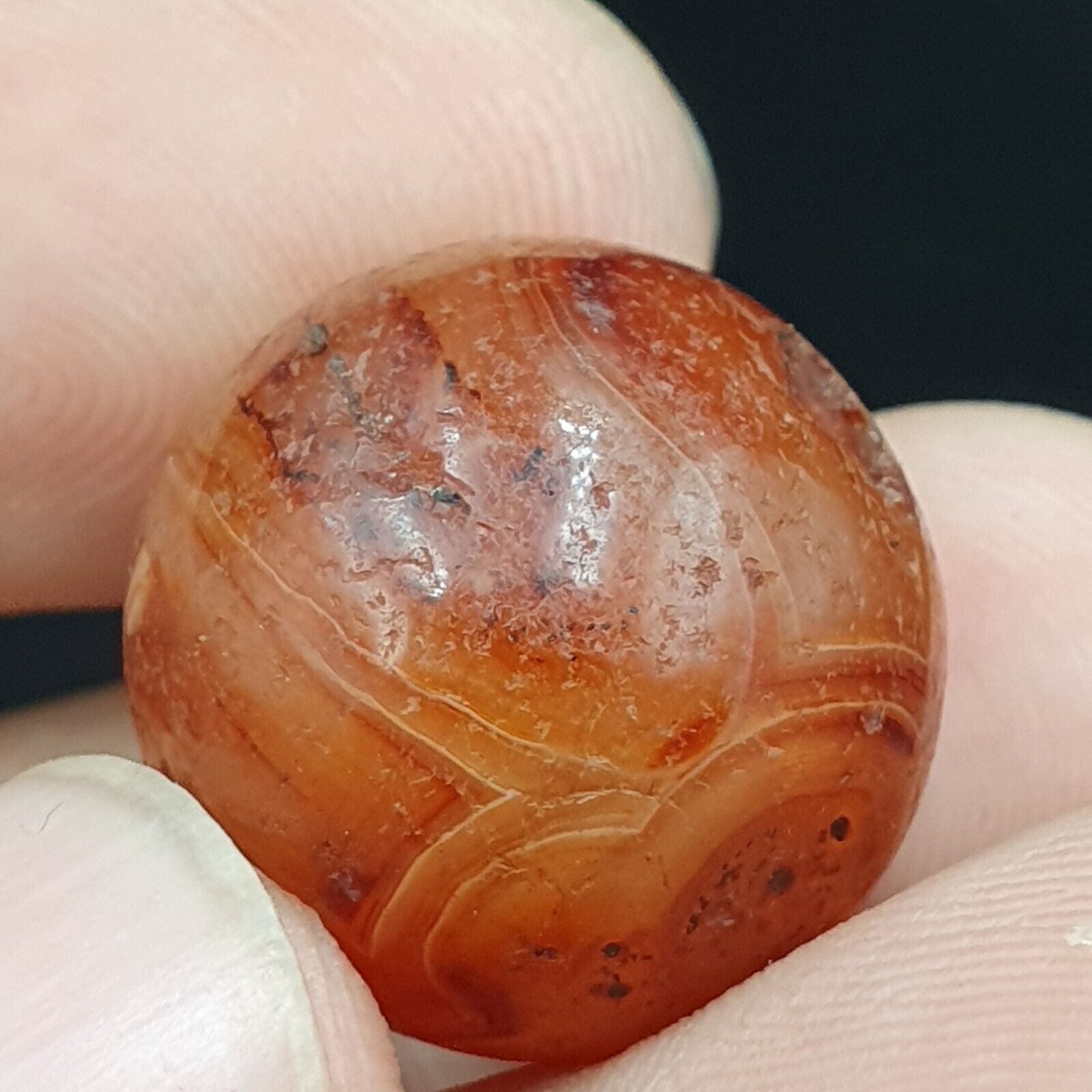 2 Old Ancient Indo Tibetan Carnelian Agate Beads lot 2 Beads