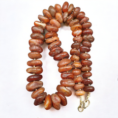 Old Antique Indo Tibetan Carnelian Disc Agate Beads Raw Shape Necklace 227 grams