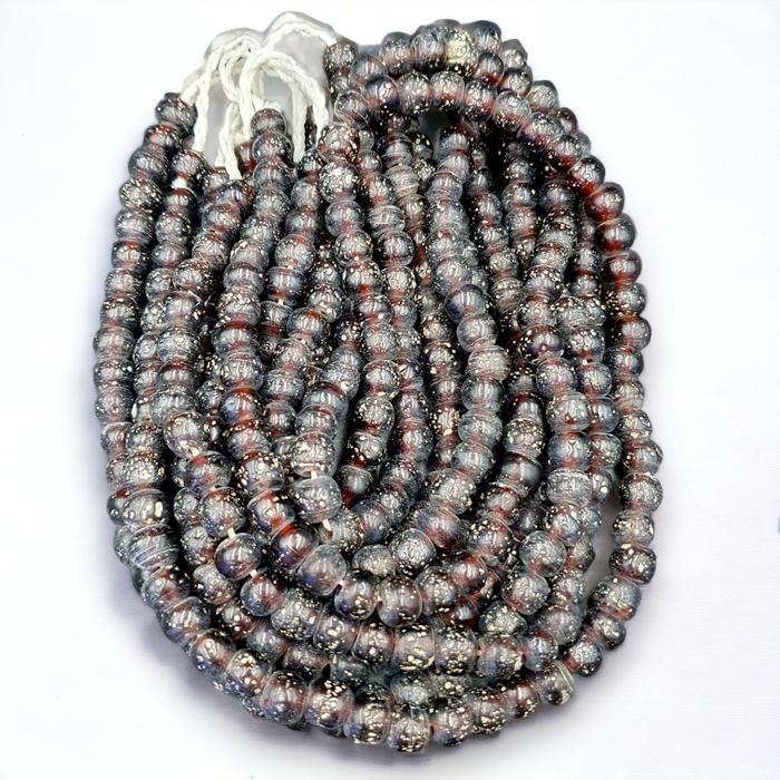 Beautiful Old Garnet Red Glass Vintage Beads 24" Strand 10mm