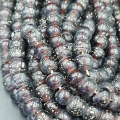 BEAUTIFUL OLD Garnet Red GLASS Vintage BEADs 24" Strand 10mm