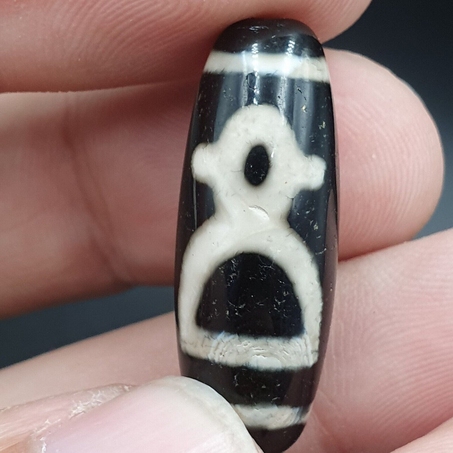 N#211 喜馬拉雅印度西藏稀有圖案天珠護身符珠批量 2 顆珠