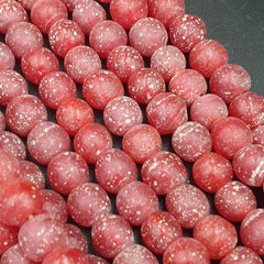 Antique African Style Cherry Red GLASS Vintage BEADs 24" Strand 10-10.5mm