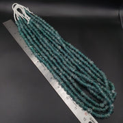 East Oasis Antique African Style Greenish Blue Glass Trade Beads 9-9.5mm 24 Inch Strand