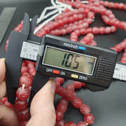古董非洲風格櫻桃紅玻璃復古珠 24 英寸串 10-10.5 毫米