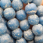 East Oasis Rare Antique African Blue Glass Trade Beads 10-11mm Full Collector Strand