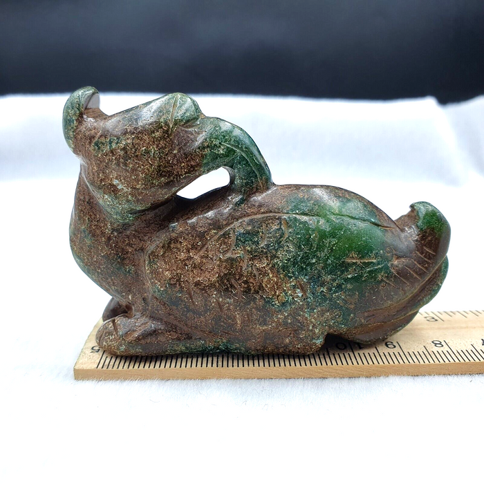 Antique Stone Jade Mysterious Animal Carving Stone Amulet Bead Stone JD3