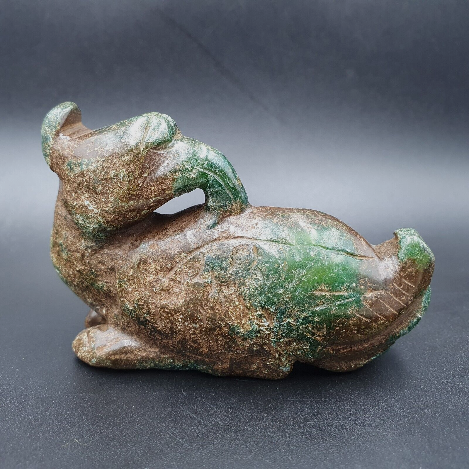 Antique Stone Jade mysterious animal carving stone Amulet Bead  Stone JD3