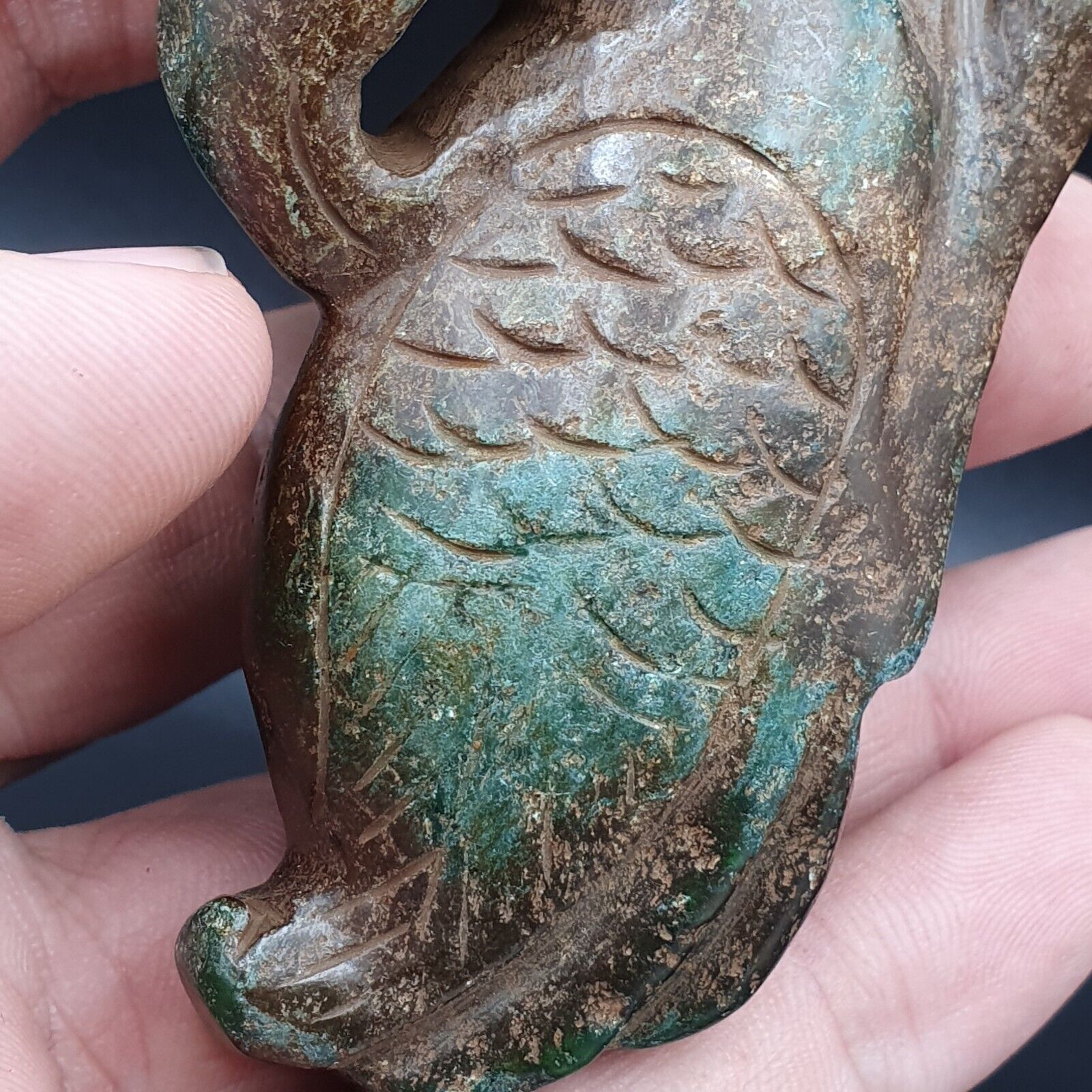 Antique Stone Jade mysterious animal carving stone Amulet Bead  Stone JD3