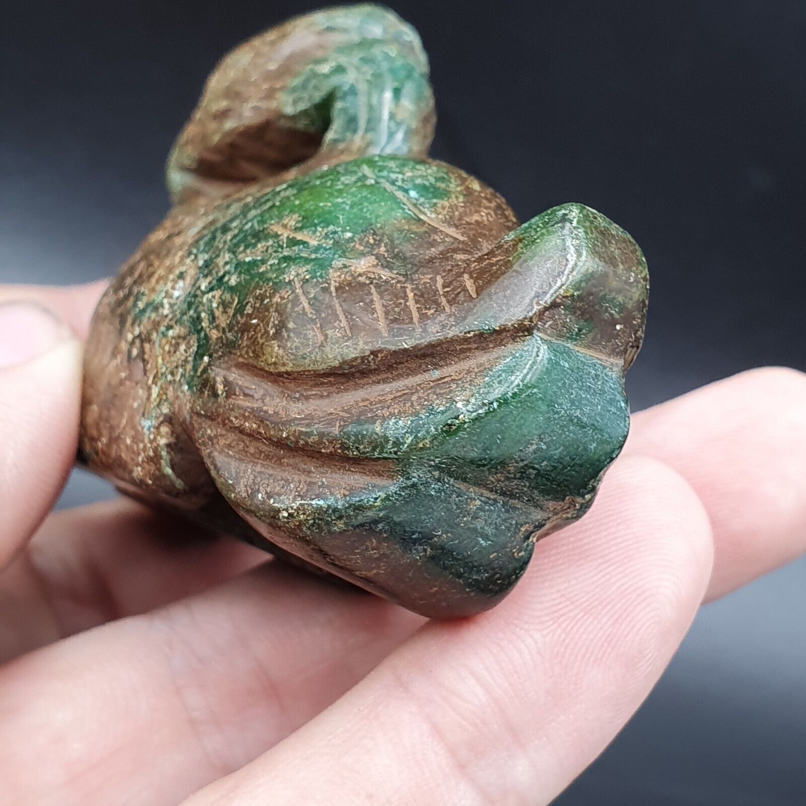 Antique Stone Jade mysterious animal carving stone Amulet Bead  Stone JD3