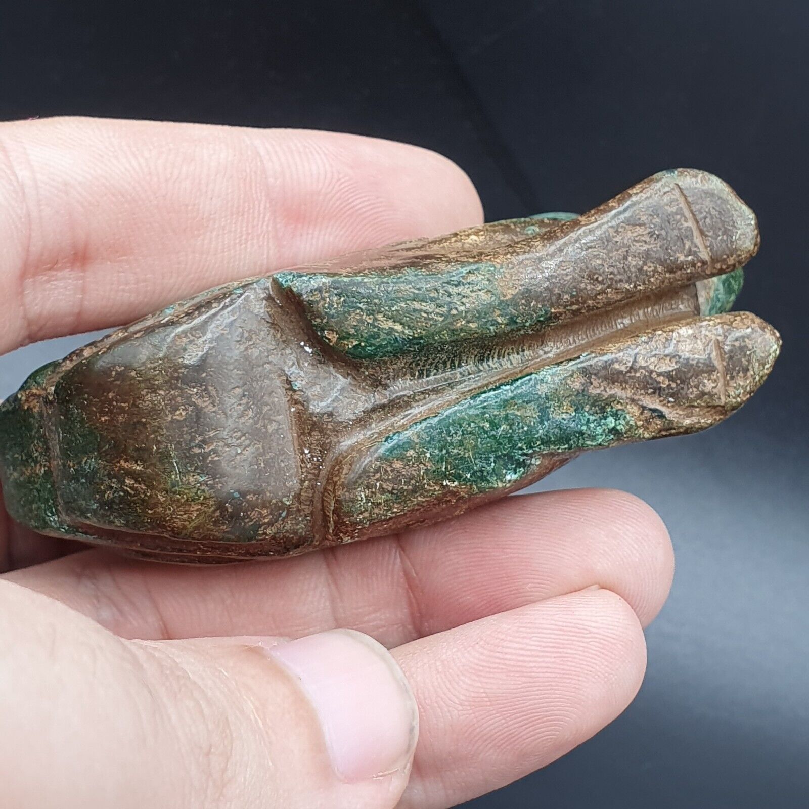 Antique Stone Jade mysterious animal carving stone Amulet Bead  Stone JD3