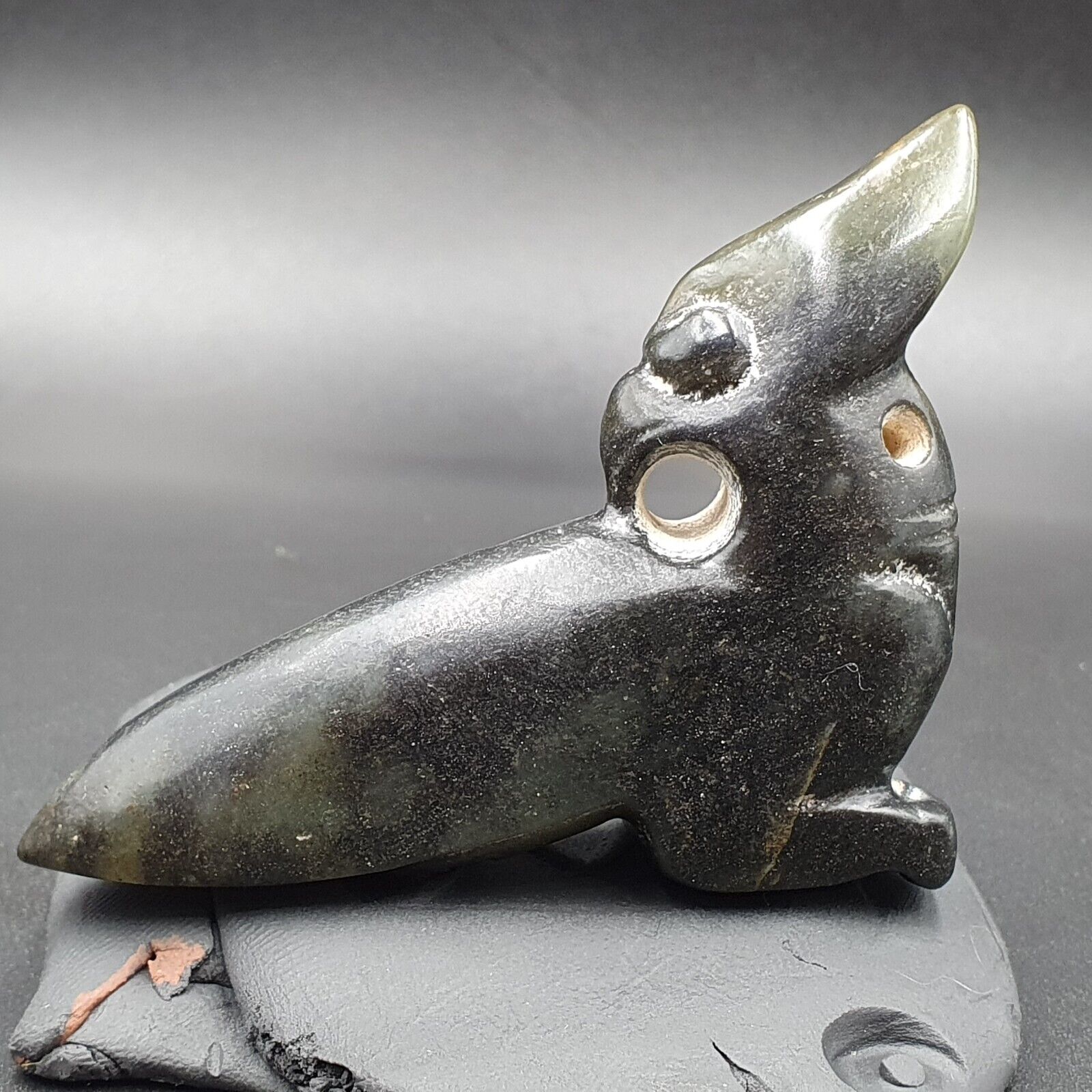 Antique Stone Jade mysterious Creature Animal carving stone Amulet   JD-8