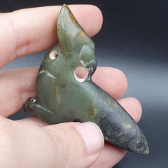 Antique Stone Jade mysterious Creature Animal carving stone Amulet   JD-8