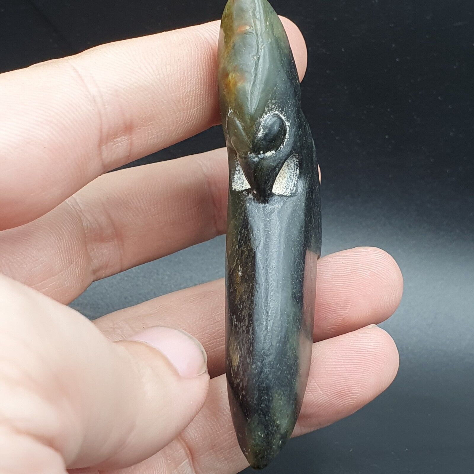 Antique Stone Jade mysterious Creature Animal carving stone Amulet   JD-8