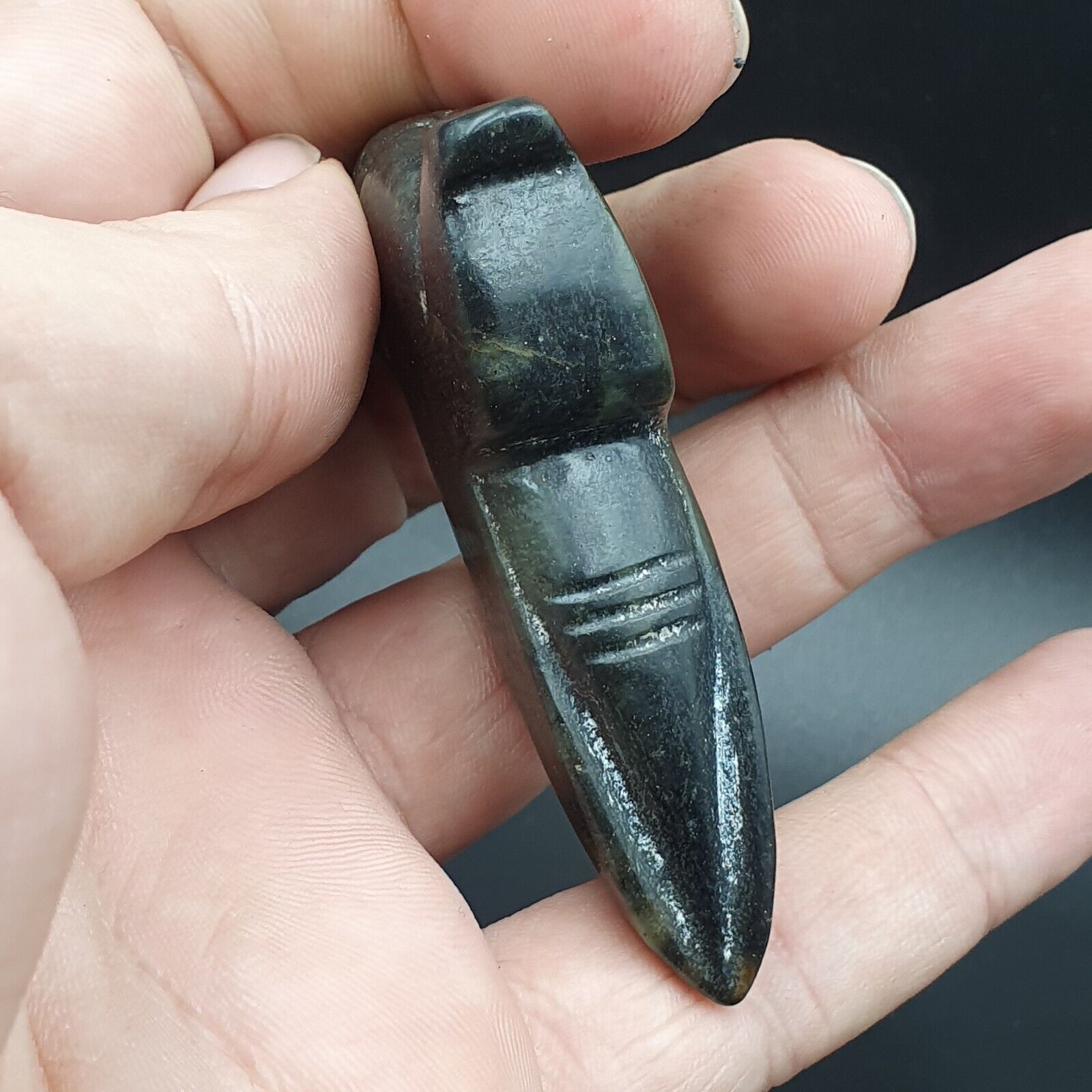 Antique Stone Jade mysterious Creature Animal carving stone Amulet   JD-8