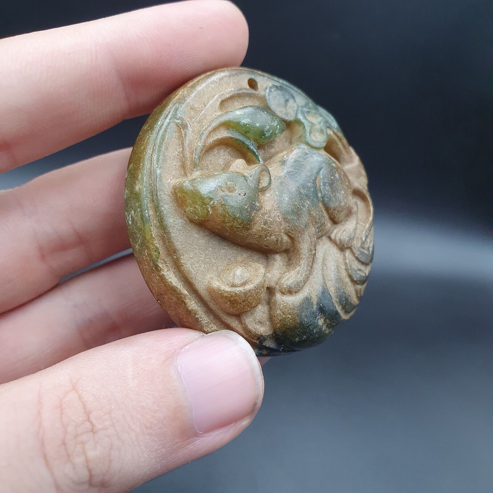 Antique Stone Jade Chinese Zodiac Animals carving stone Stamp Seal Amulet   JD-9