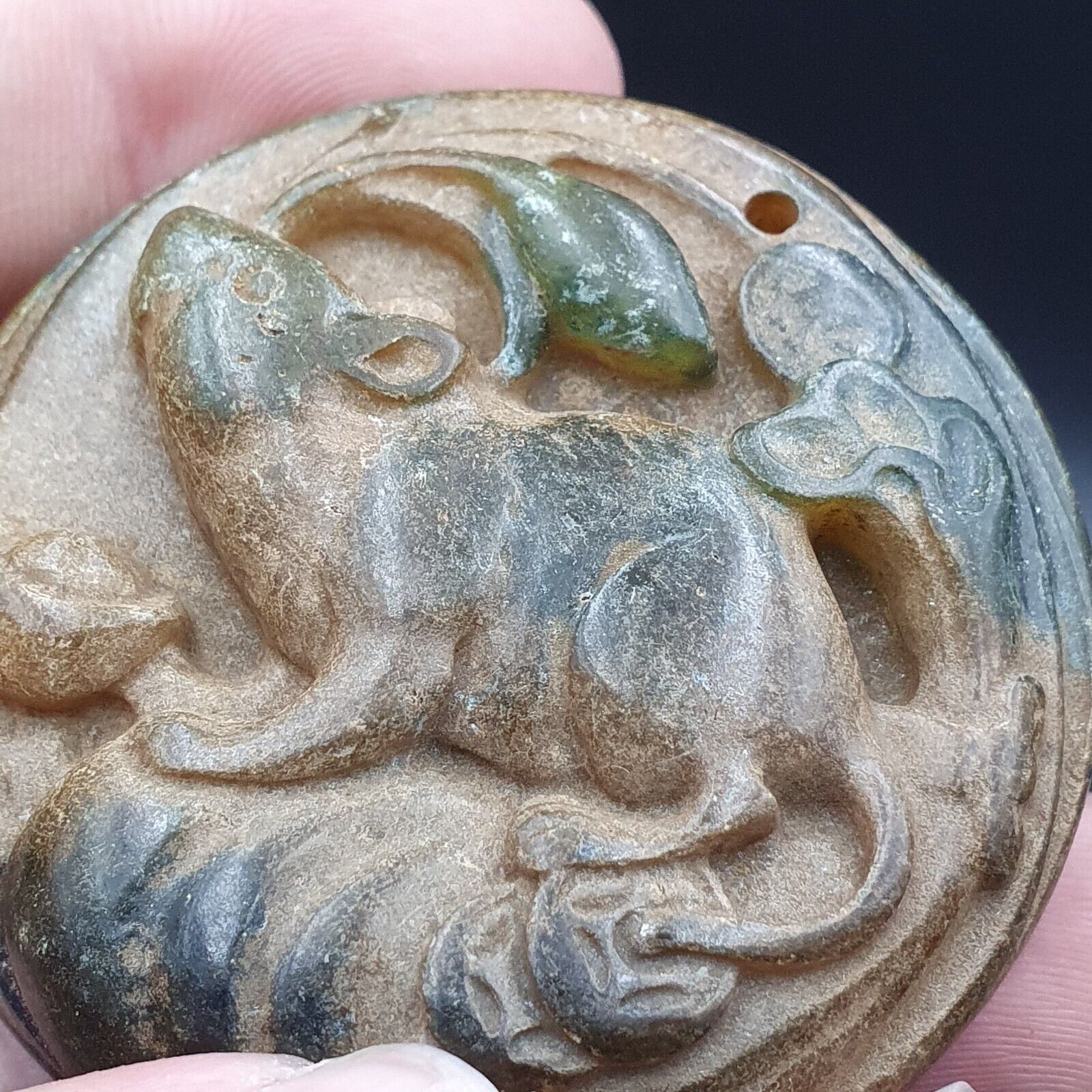 Antique Stone Jade Chinese Zodiac Animals carving stone Stamp Seal Amulet   JD-9