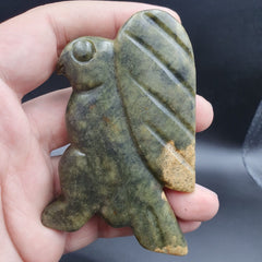 Antique Stone  Nephrite Jade mysterious Bird carving stone Amulet Bead  JD-5