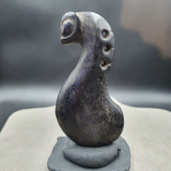 Antique Black Magnetic Stone mysterious animal carving Jade Amulet Stone MG - 3