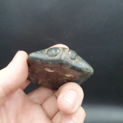 Antique Black Magnetic Stone mysterious animal carving Jade Amulet Stone MG - 2