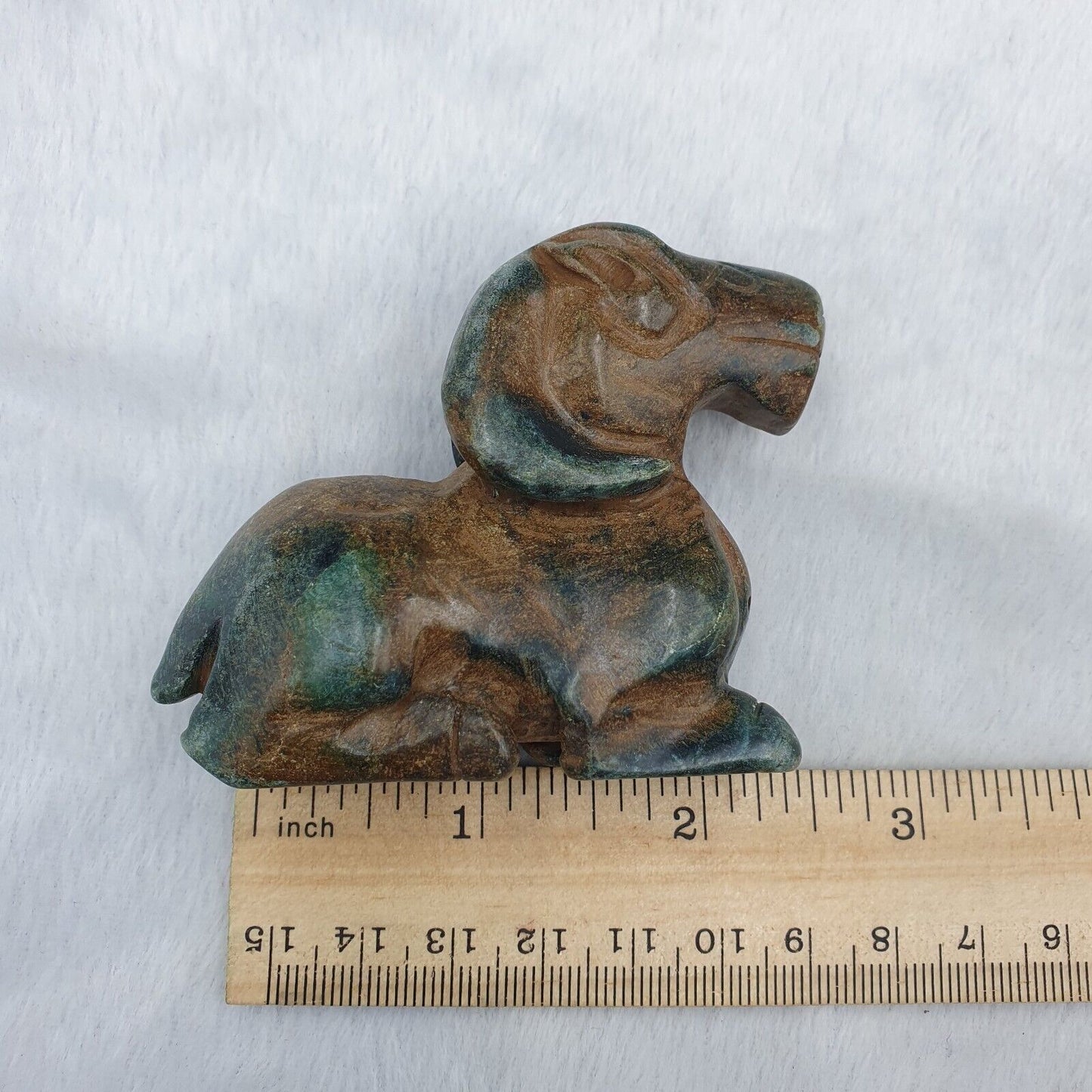 Antiker Stein Jade geheimnisvolles Tier Schaf Schnitzstein Amulett Perlenstein JD2