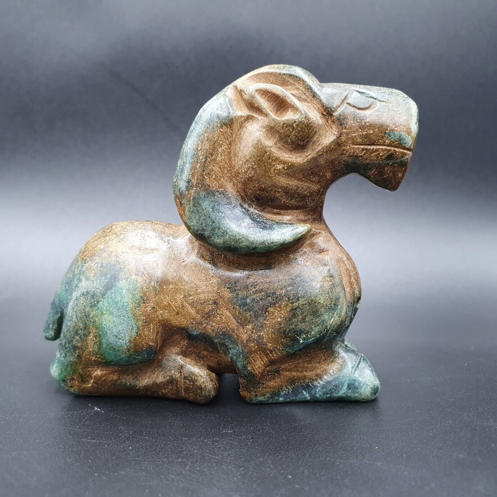 Antique Stone Jade mysterious animal Sheep carving stone Amulet Bead  Stone JD2
