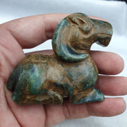 East Oasis Antique Green Jade Hand Carved Sheep Amulet Pendant Bead Ref JD-2