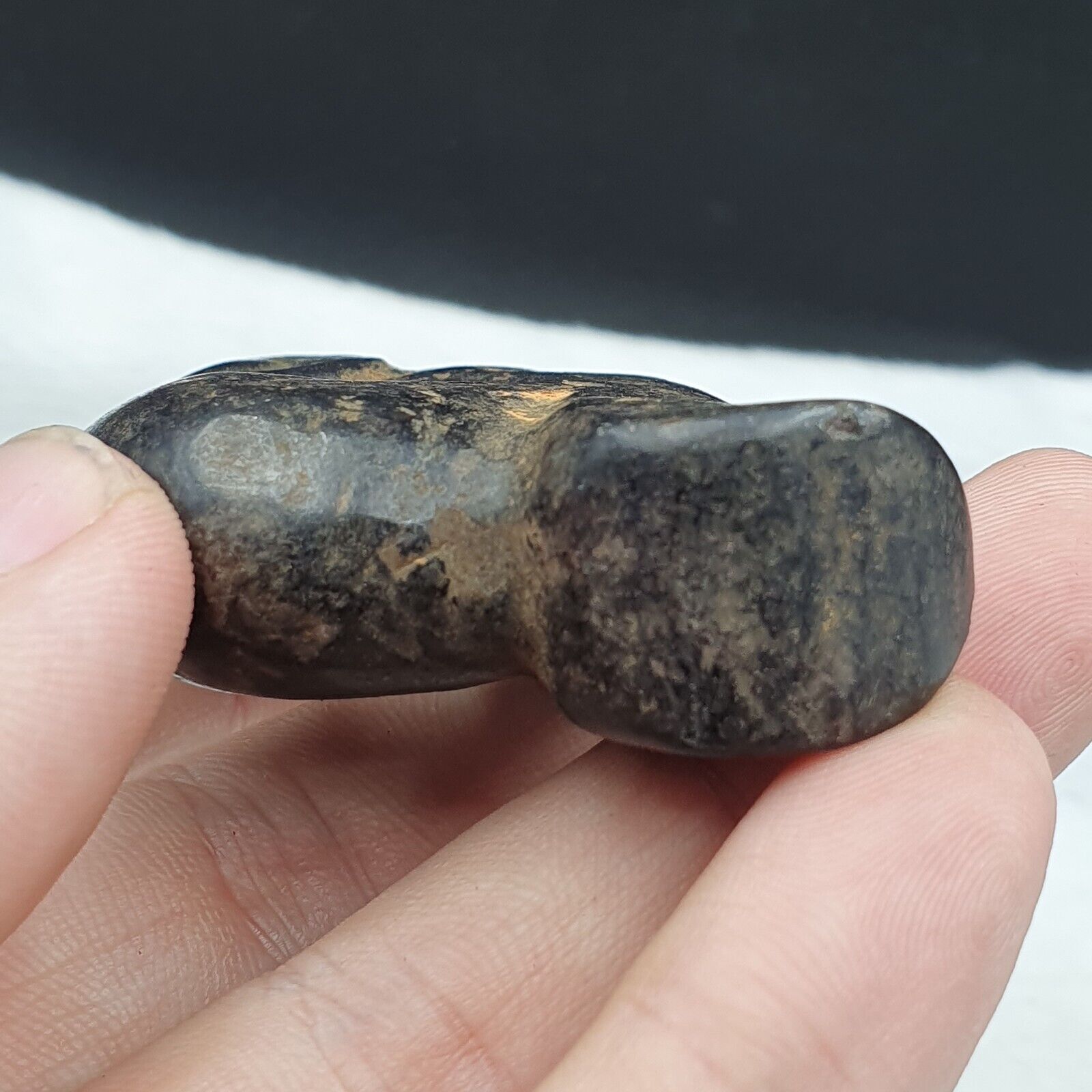 Antique Black Magnetic Stone mysterious animal carving Jade Amulet Stone MG-9