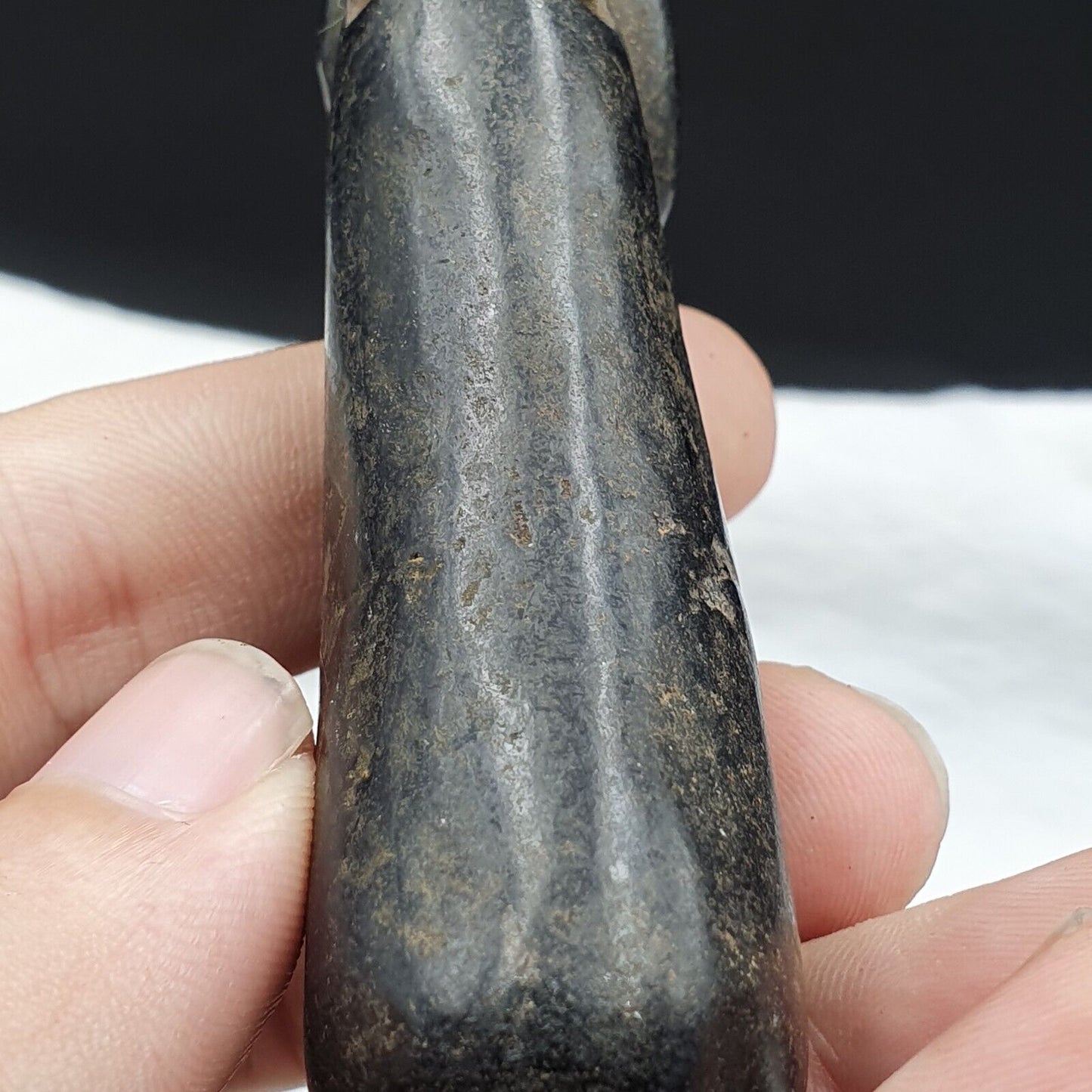 古董黑色磁石神秘動物雕刻玉石護身符石 MG-10