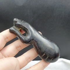 Antique Black Magnetic Stone mysterious animal carving Jade Amulet Stone MG -6