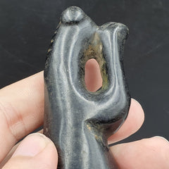 Antique Black Magnetic Stone mysterious animal carving Jade Amulet Stone MG -6