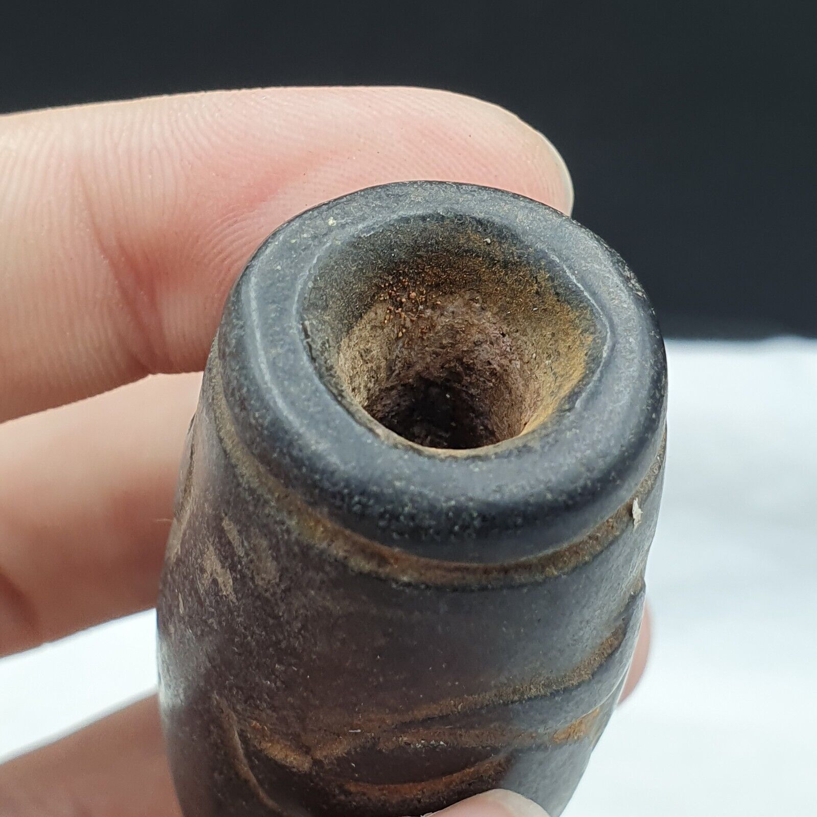 Antique Black Magnetic Stone mysterious animal carving Jade Amulet Stone MG-7