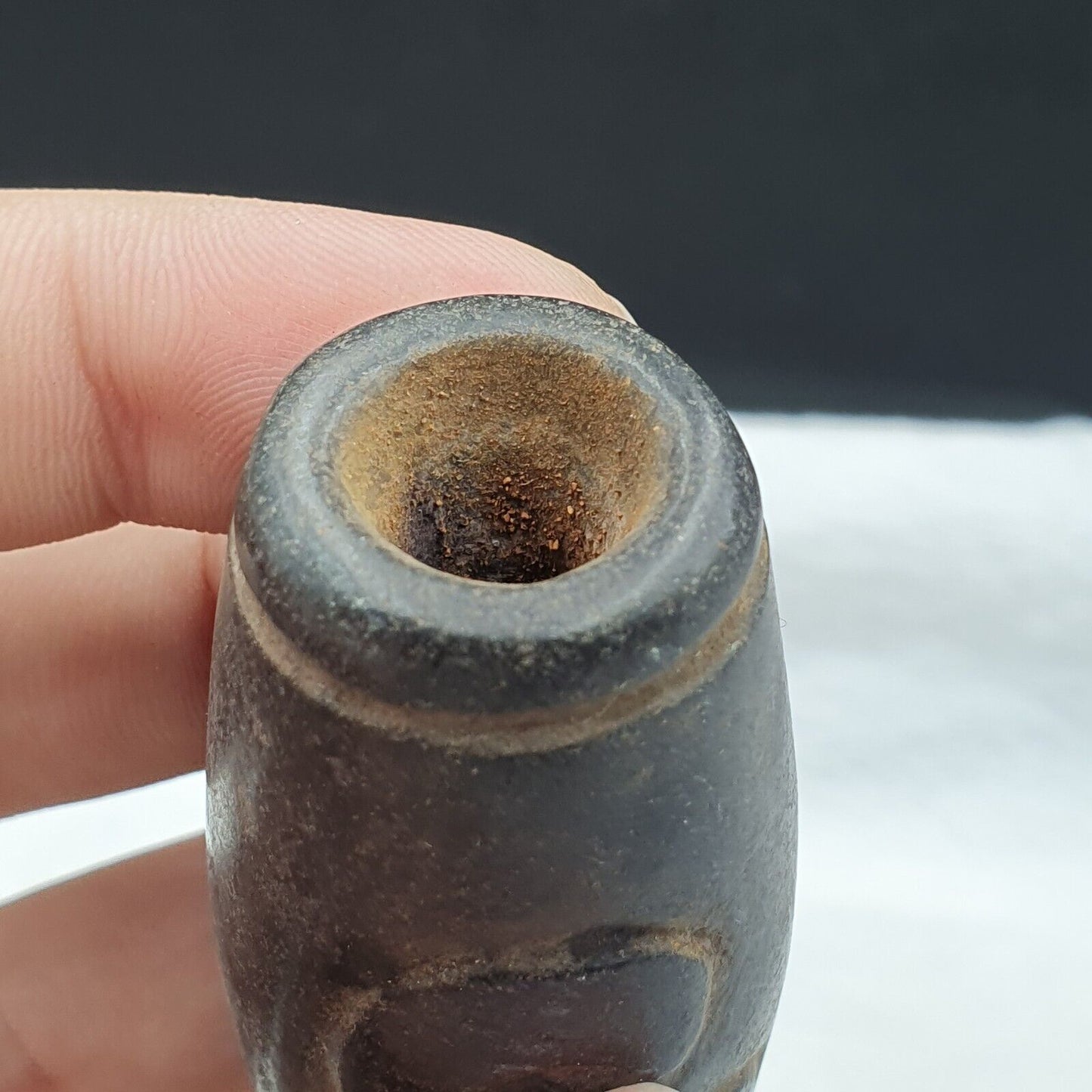古董黑色磁石神秘動物雕刻玉石護身符石 MG-7