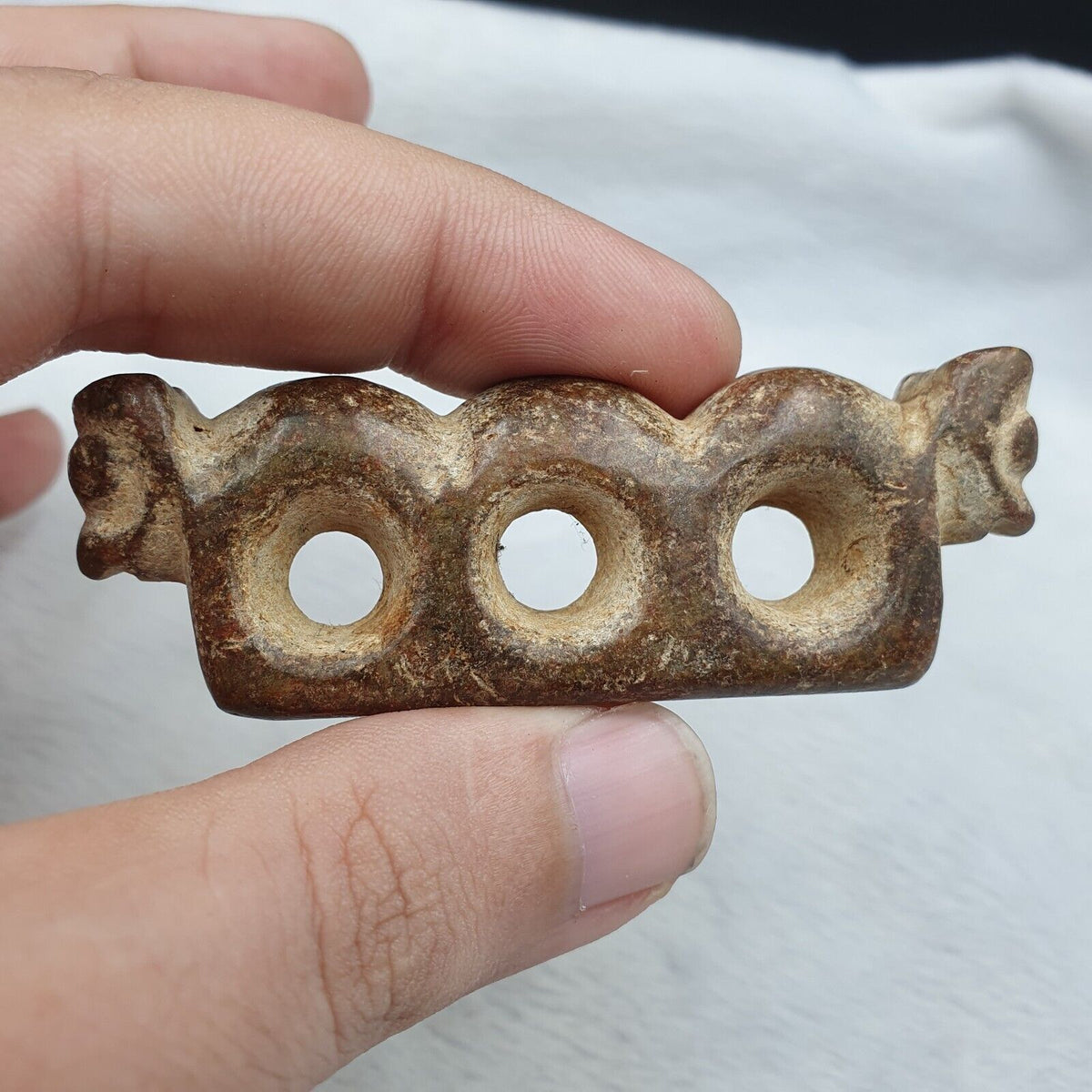 Antique Stone rusted Jade mystic Creature carving stone Pendent Amulet  JD-14