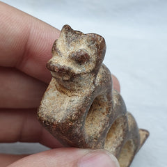 Antique Stone rusted Jade mystic Creature carving stone Pendent Amulet  JD-14
