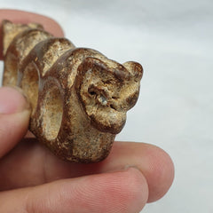 Antique Stone rusted Jade mystic Creature carving stone Pendent Amulet  JD-14