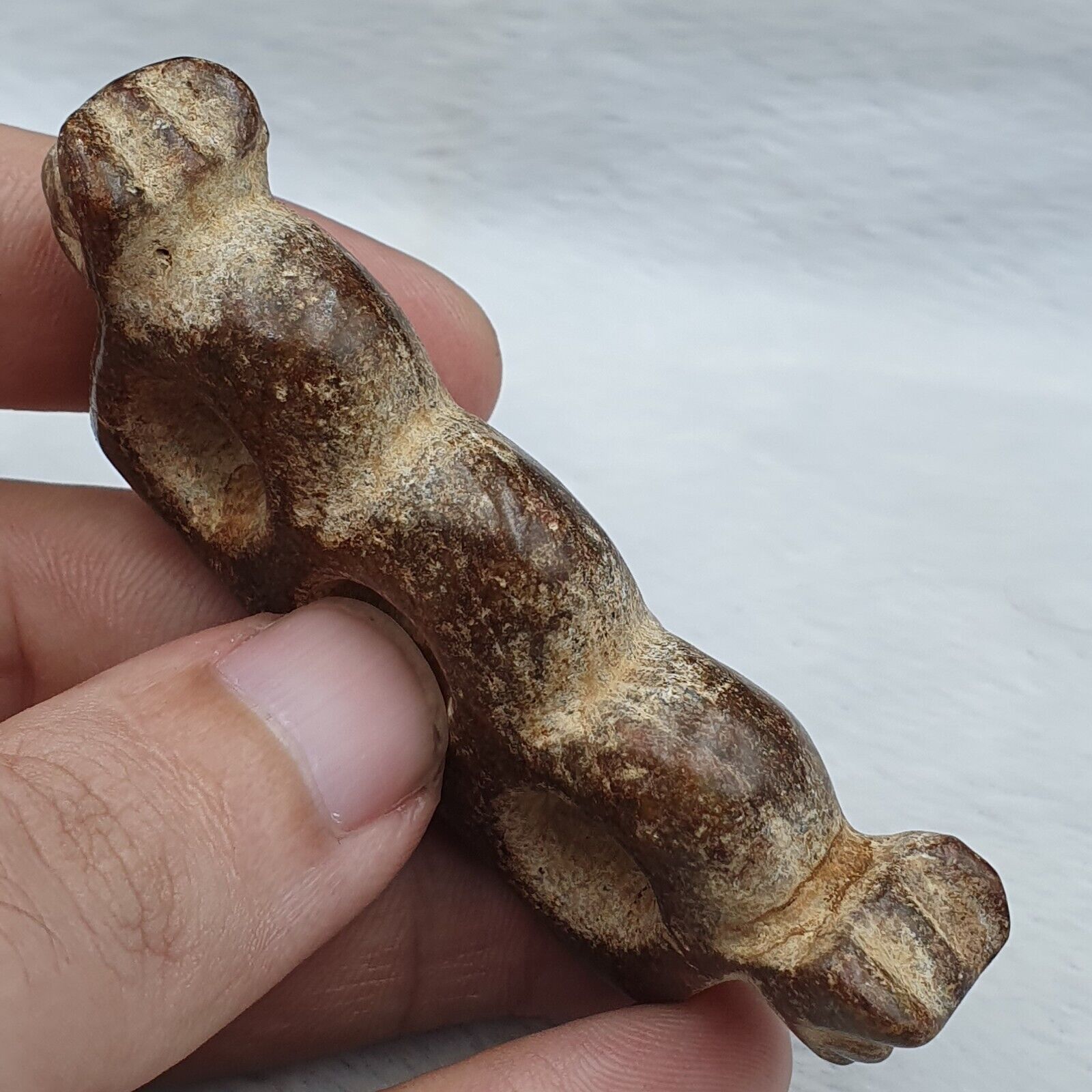Antique Stone rusted Jade mystic Creature carving stone Pendent Amulet  JD-14
