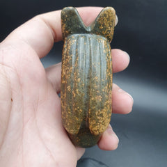Antique Stone green Jade mystic Animal carving stone Pendent Amulet  JD-16
