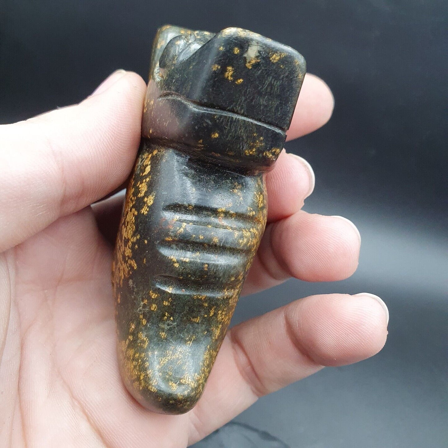 仿古石綠玉神秘動物雕刻石吊墜護身符 JD-16
