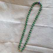 East Oasis Vintage Venetian Style Green Chevron Glass Bead Necklace 24 Inch Ref Grn-1
